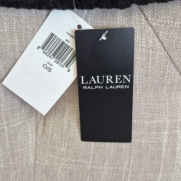 Ralph Lauren Black Knit Beanie Hat - Picture 2 of 4